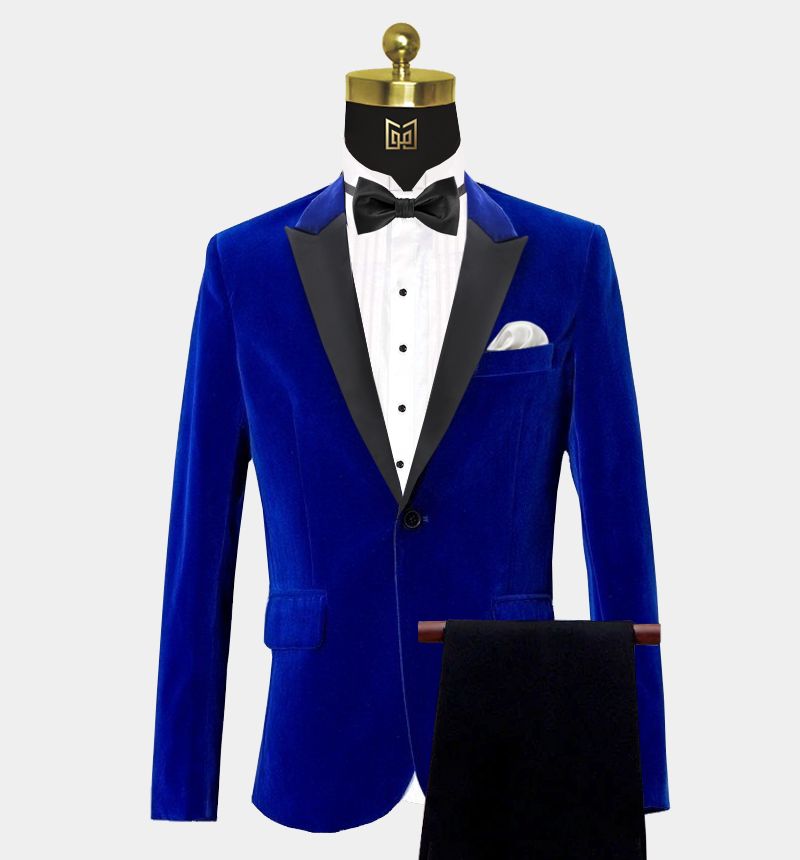 mens blue velvet dinner jacket