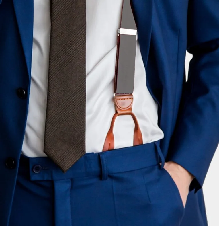Gentleman's Guru Classic Black Button Suspenders