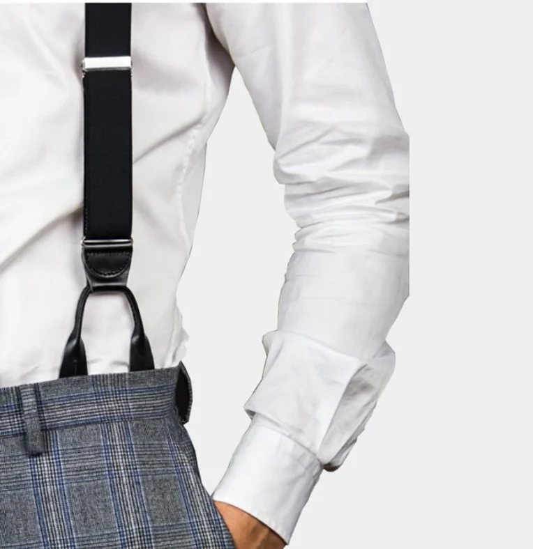 Gentleman's Guru Brown Button End Suspenders