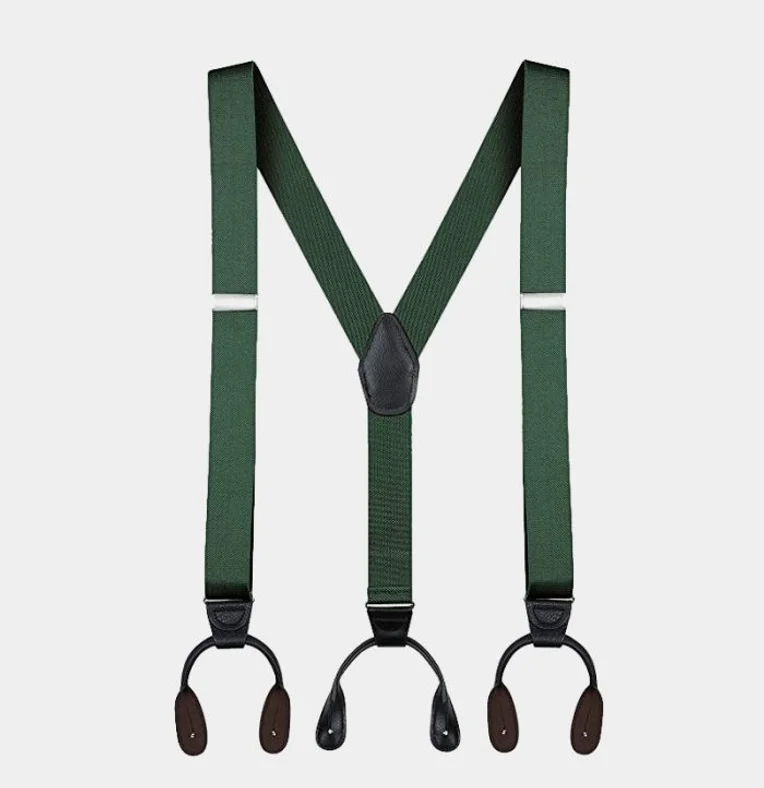 Dark Green Suspenders Button - Shop online