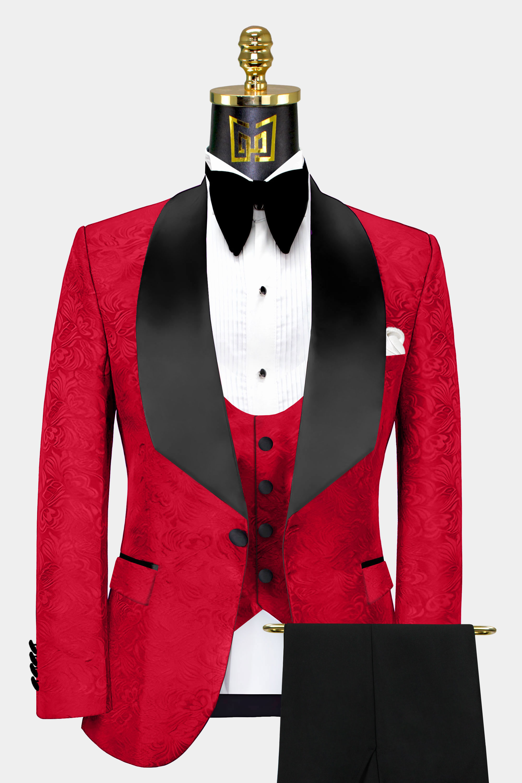 Black and clearance red wedding suit