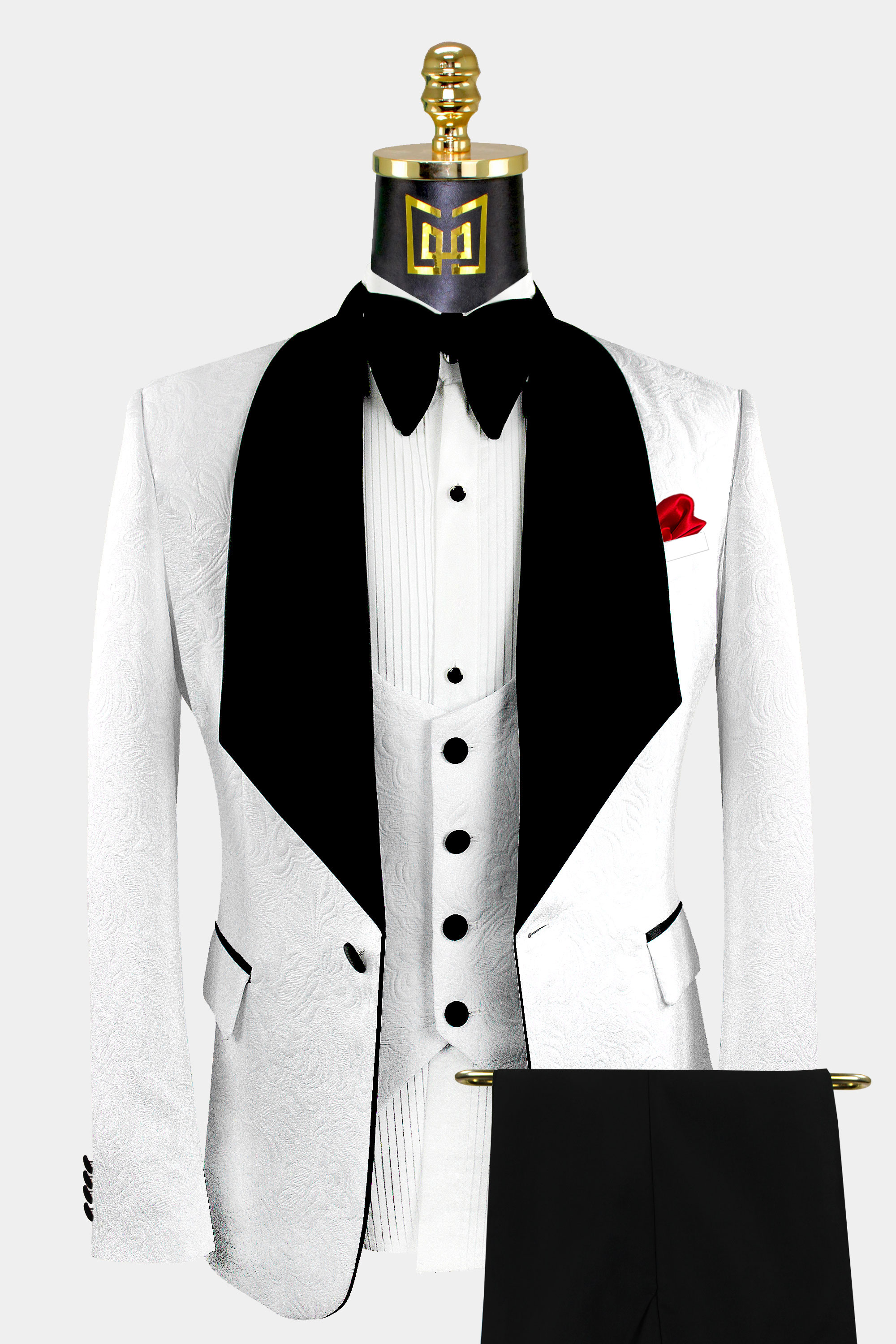 Large Men's White Matisse Fullback Vest & Tie Wedding Tuxedo Prom Theatre 