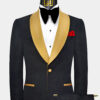 Black and gold tuxedo wedding best sale