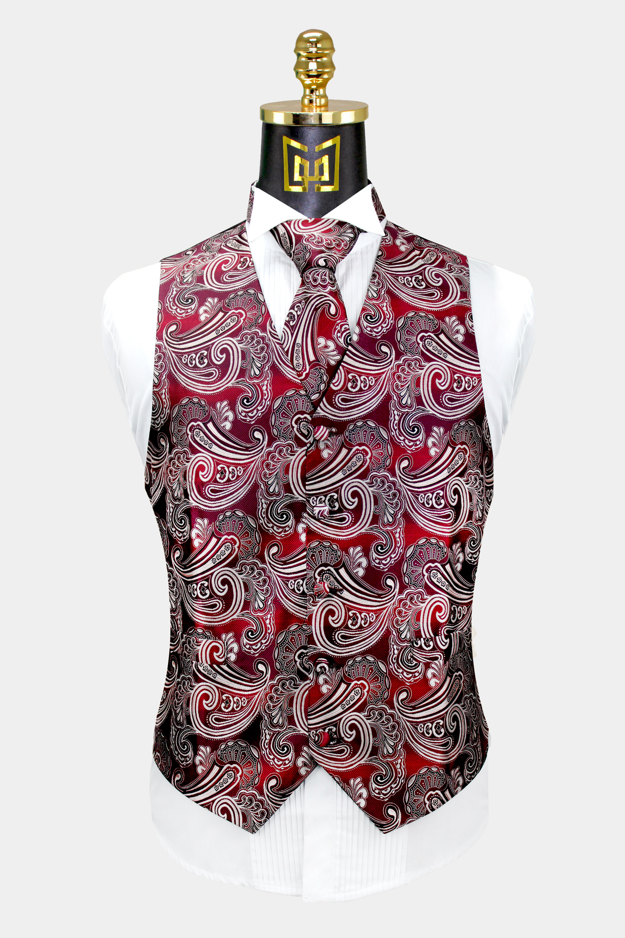 Red deals paisley vest