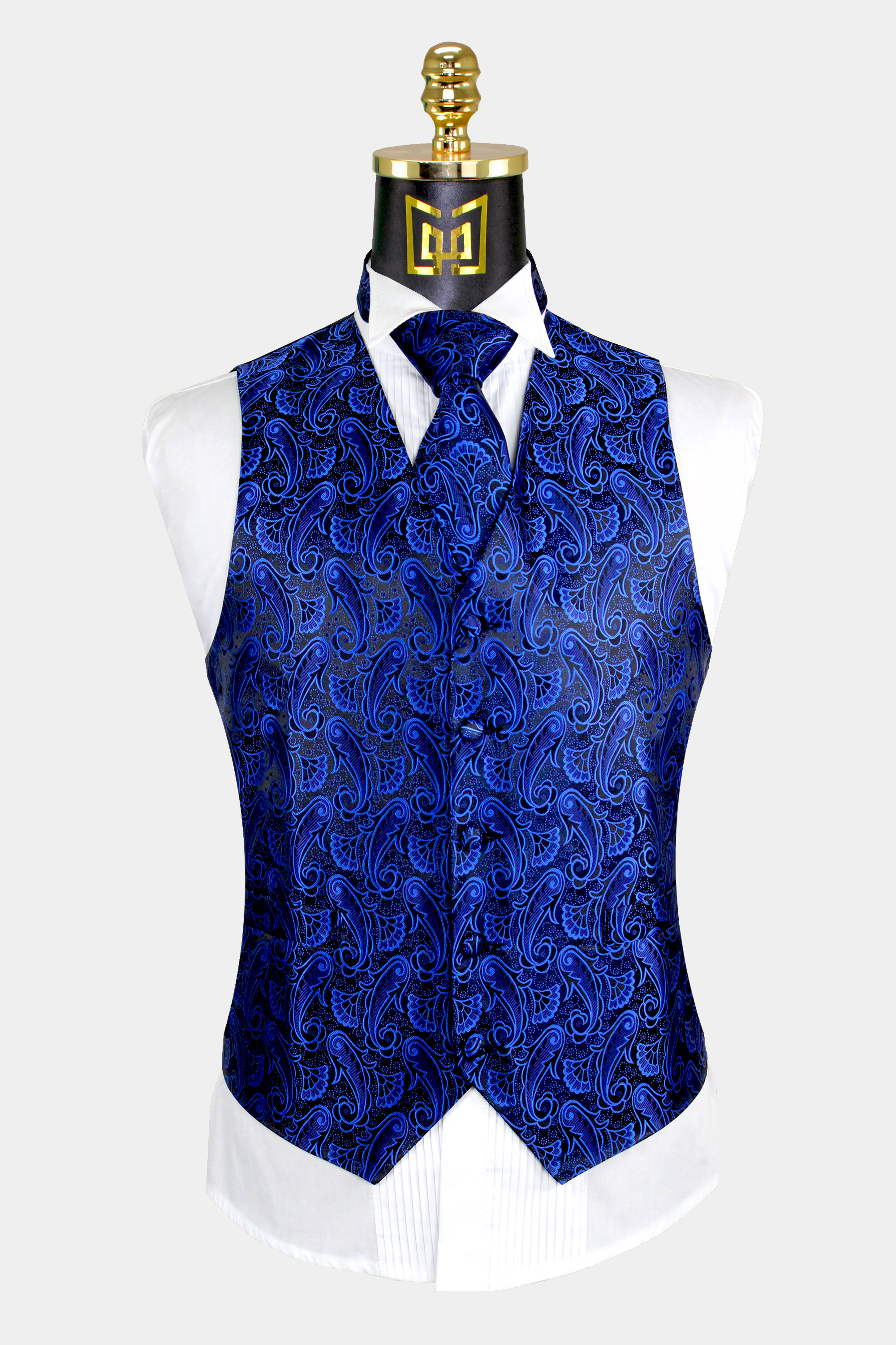Turquoise Blue XS to 6XL Paisley Tuxedo Suit Dress Vest Waistcoat Wedding Party 