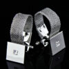Boutons De Manchette Argent 935 Avec Saphir - Pour Chemise Homme - Sur Mesure