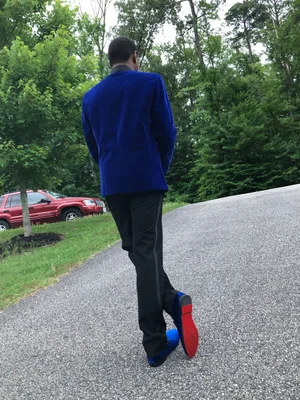 Royal blue and silver 2025 loafers