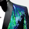 Blue green sequin fashion jacket