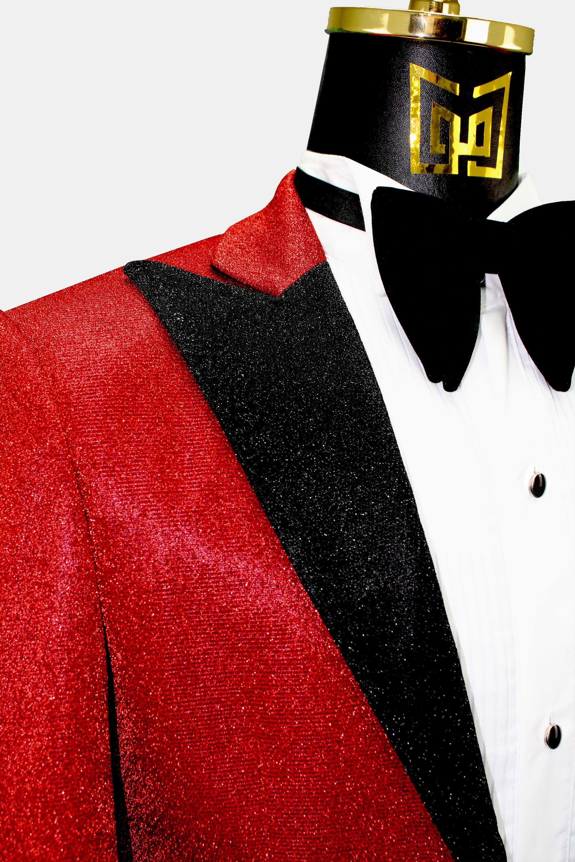 red glitter tuxedo