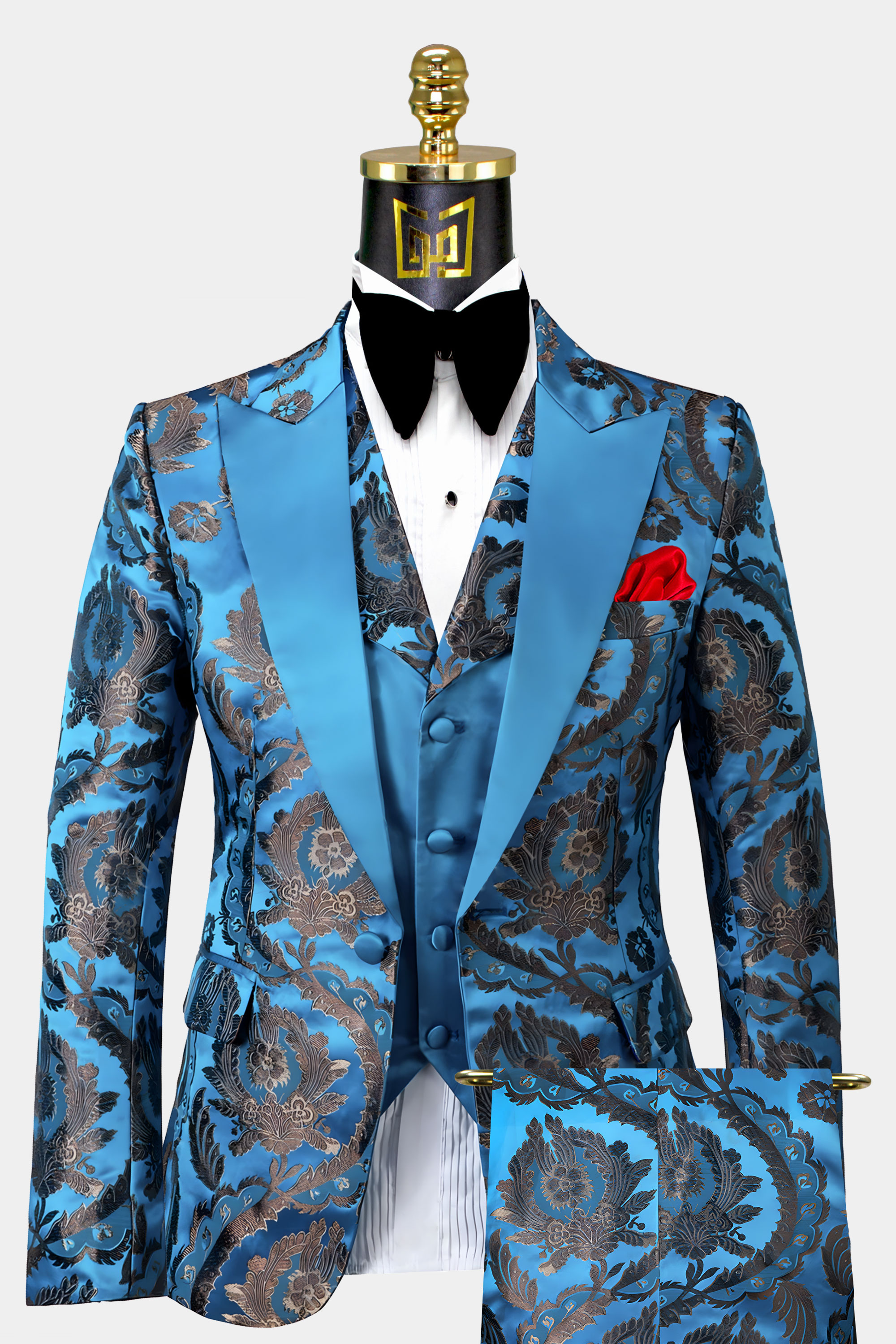 Royal blue and on sale white prom suit