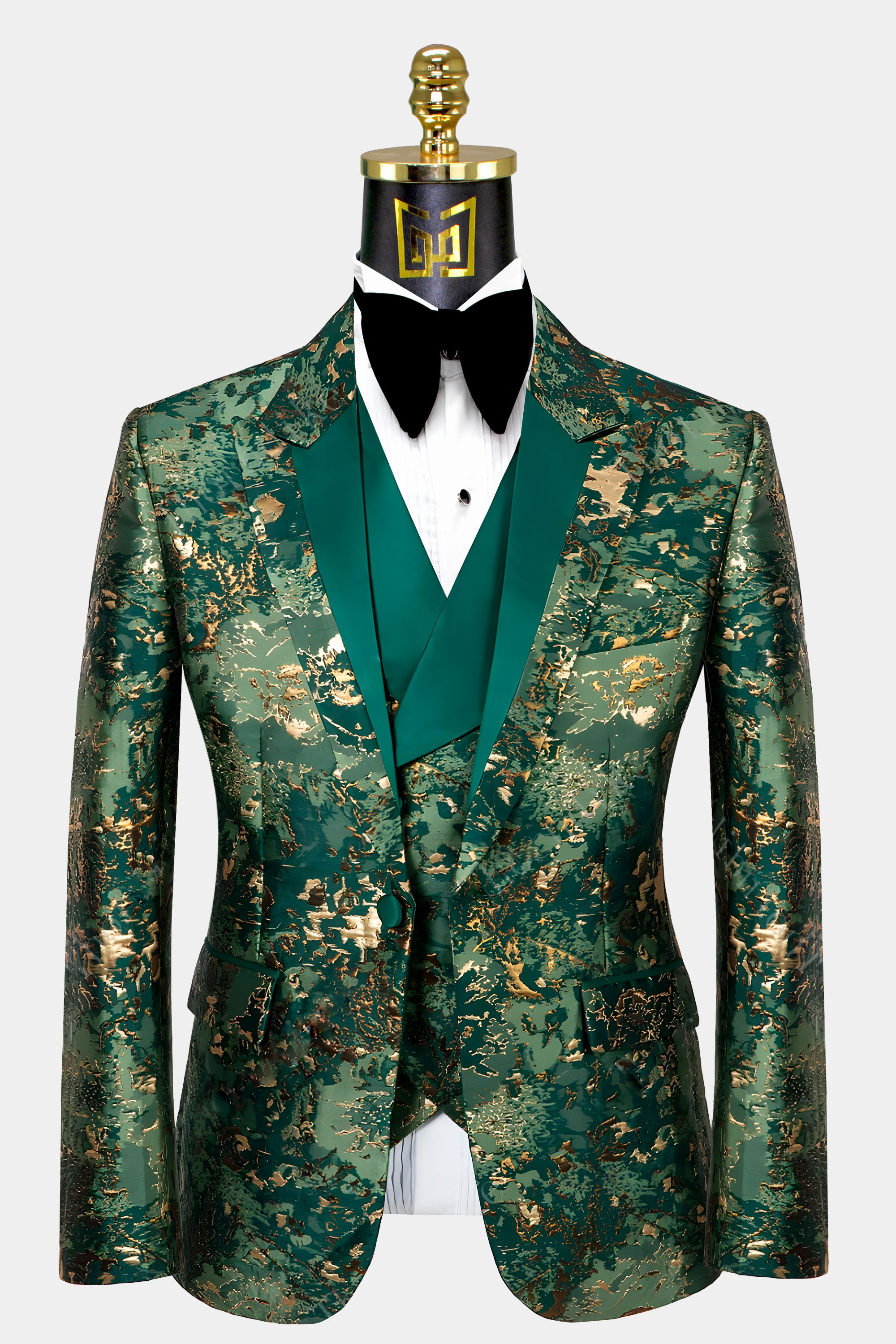 green gold suit