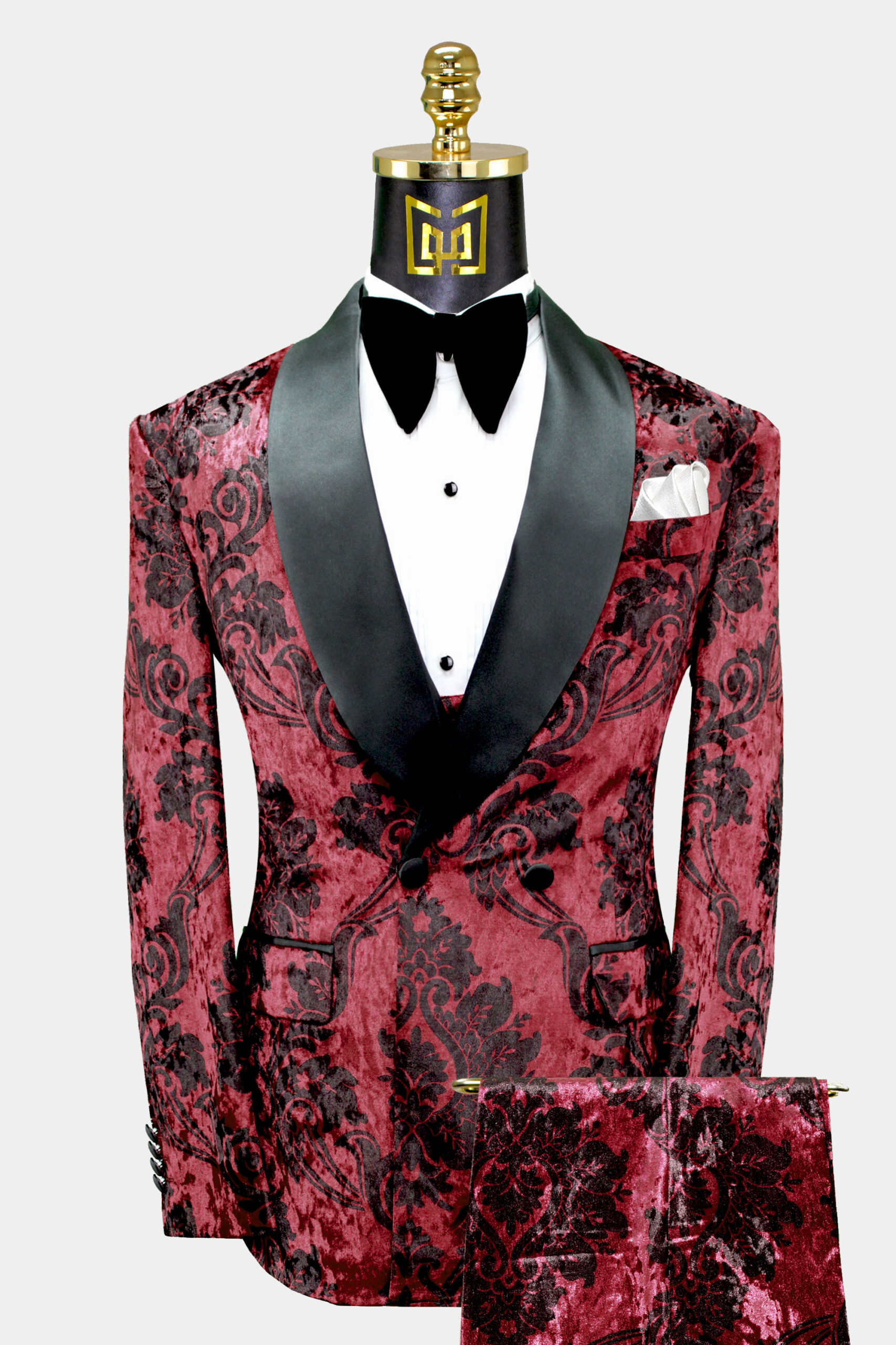 Maroon tuxedo wedding best sale