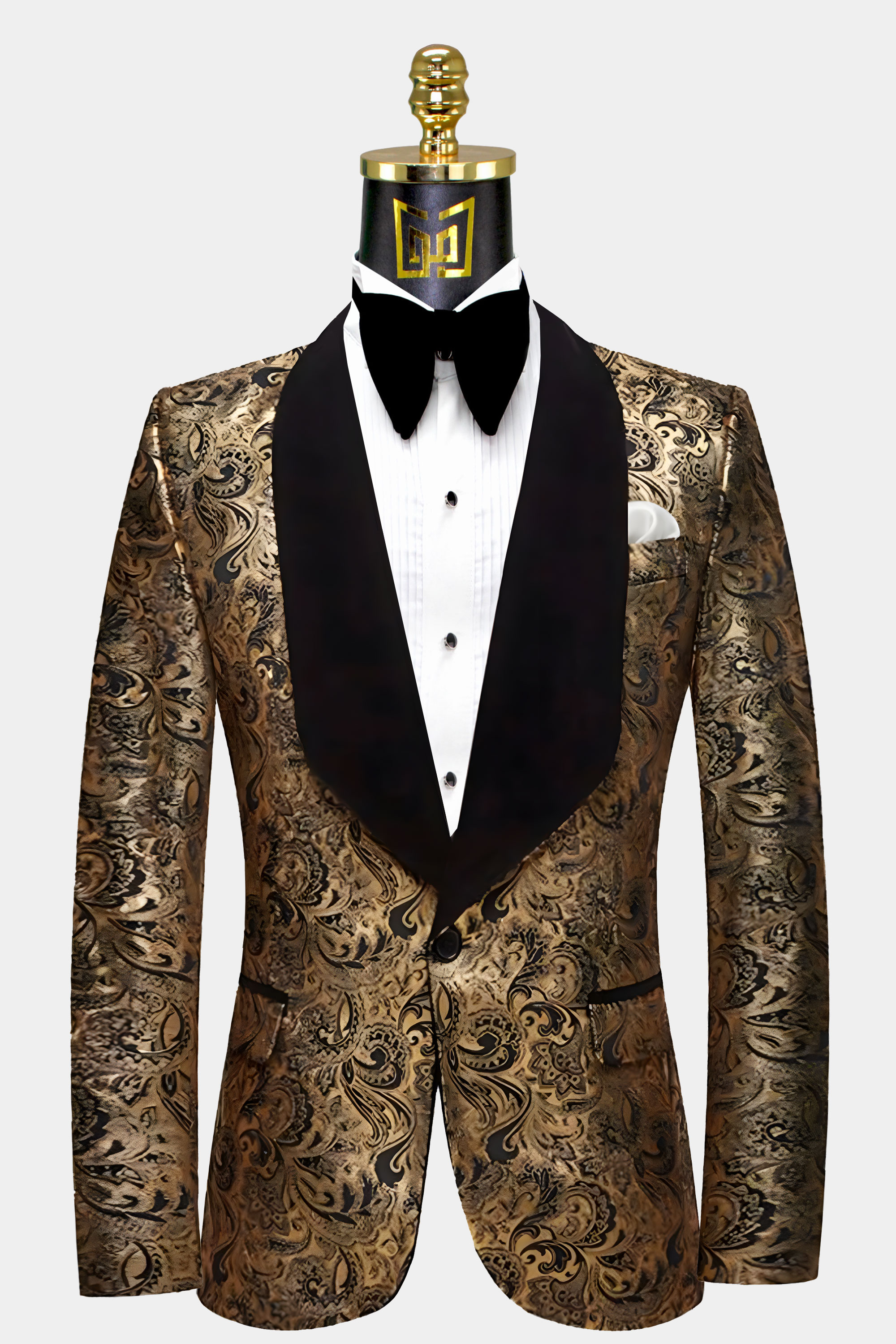 Black paisley clearance print tuxedo jacket