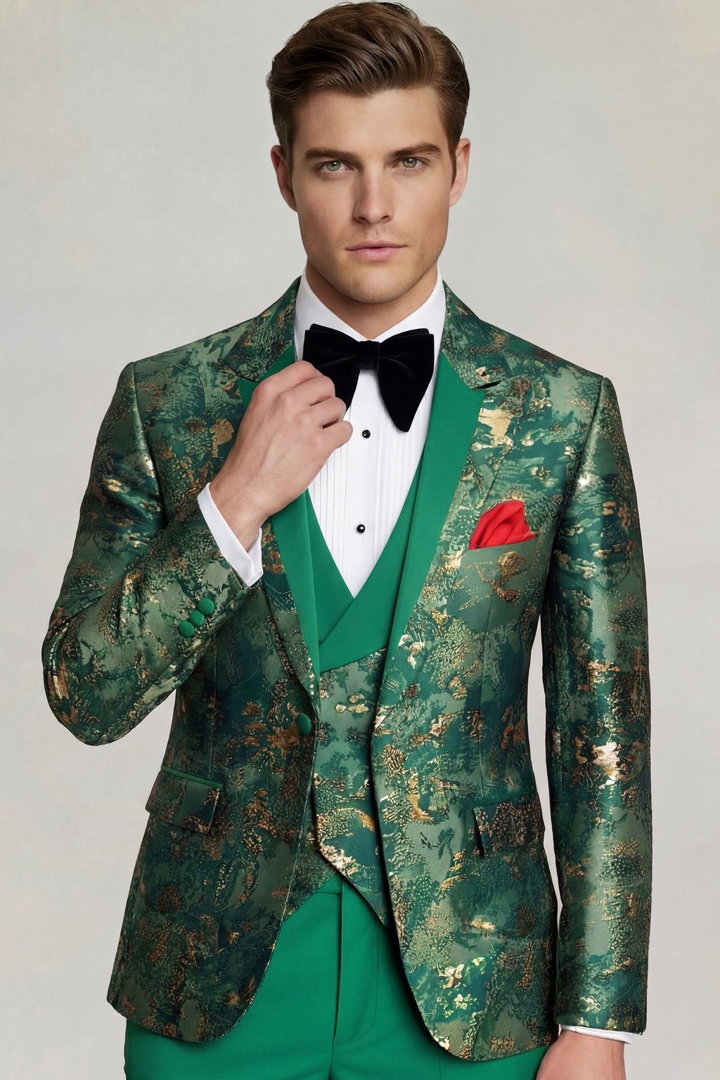 Mens-Camo-Tuxedo-Groom-Prom-Wedding-Green-and-Gold-Suit-from-Gentlemansguru.com