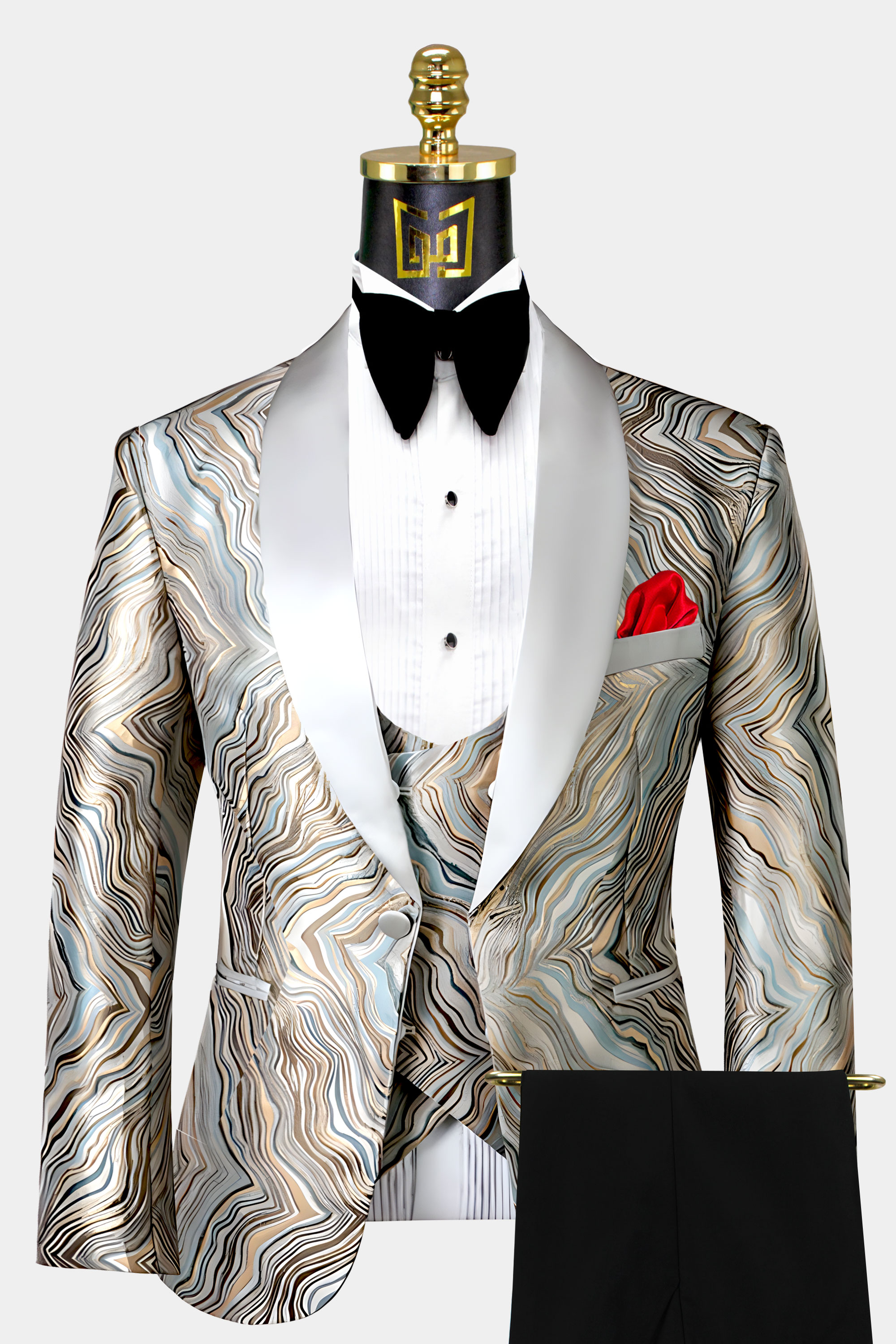 White and rose hot sale gold tux