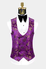 Royal Purple and Gold Tuxedo - 3 Piece