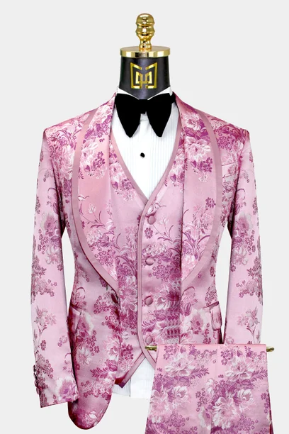 Pink Mandarin Collar Suit