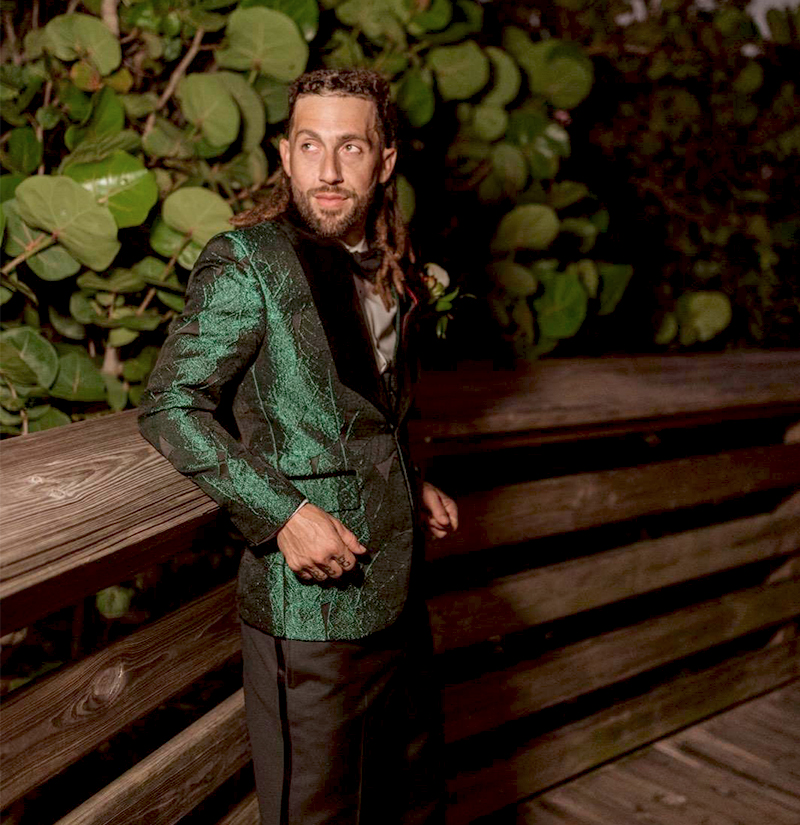 emerald green groom tuxedo