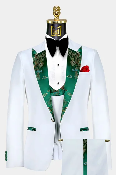 Ivory Wedding Tuxedos For Groom Two-pieces Set Groomsmen Best Man