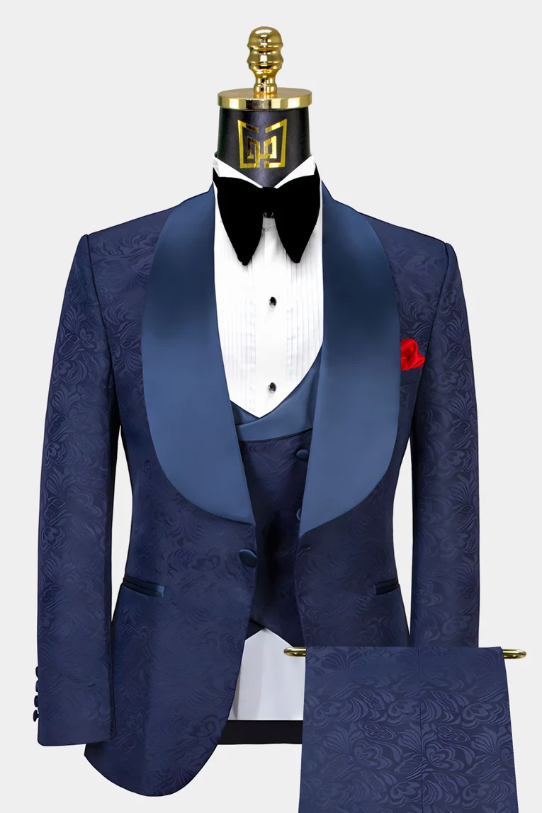 Dark Royal Blue Slim Fit Men Dress Suits Groom Wedding, 54% OFF