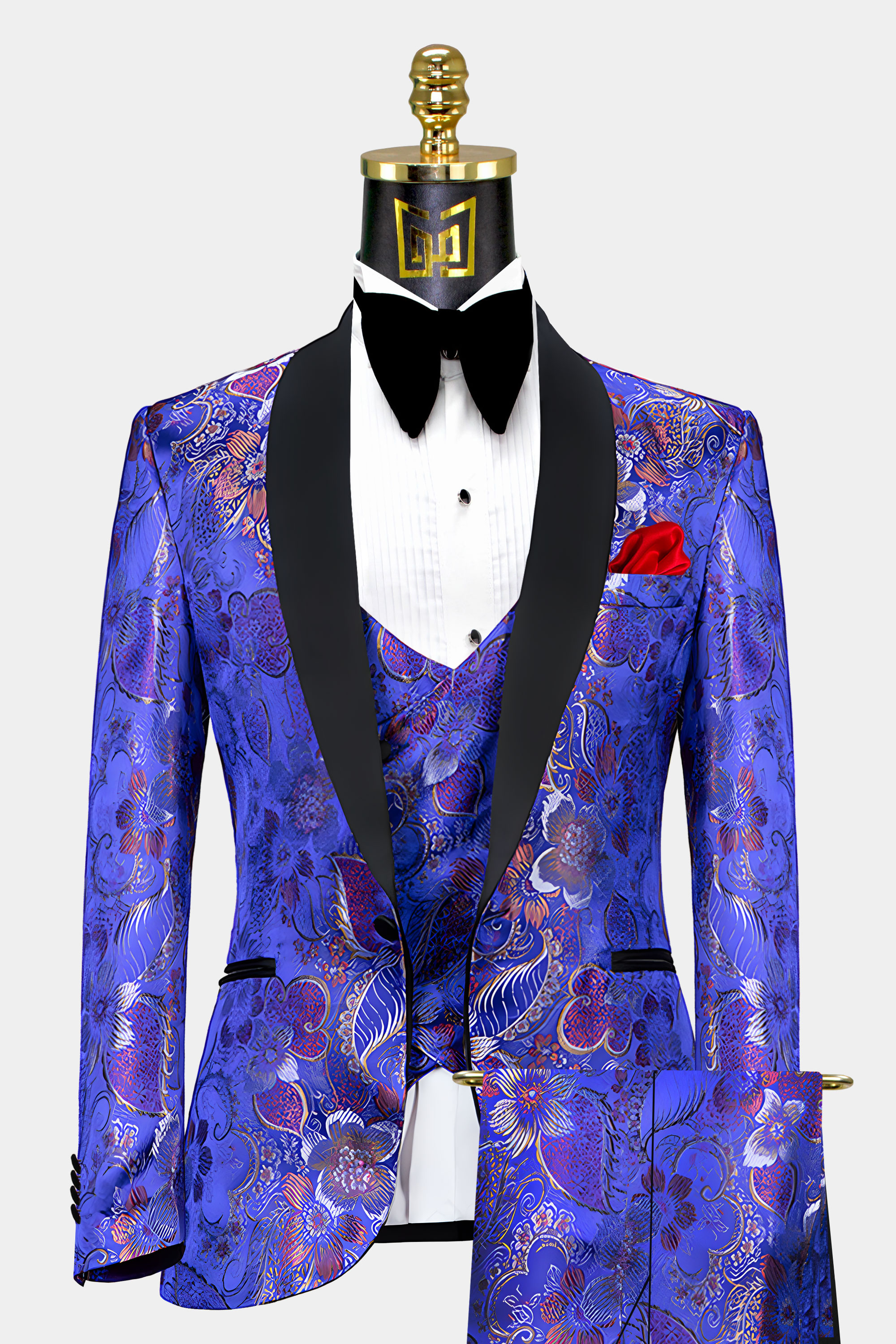 Royal blue and outlet white prom suit