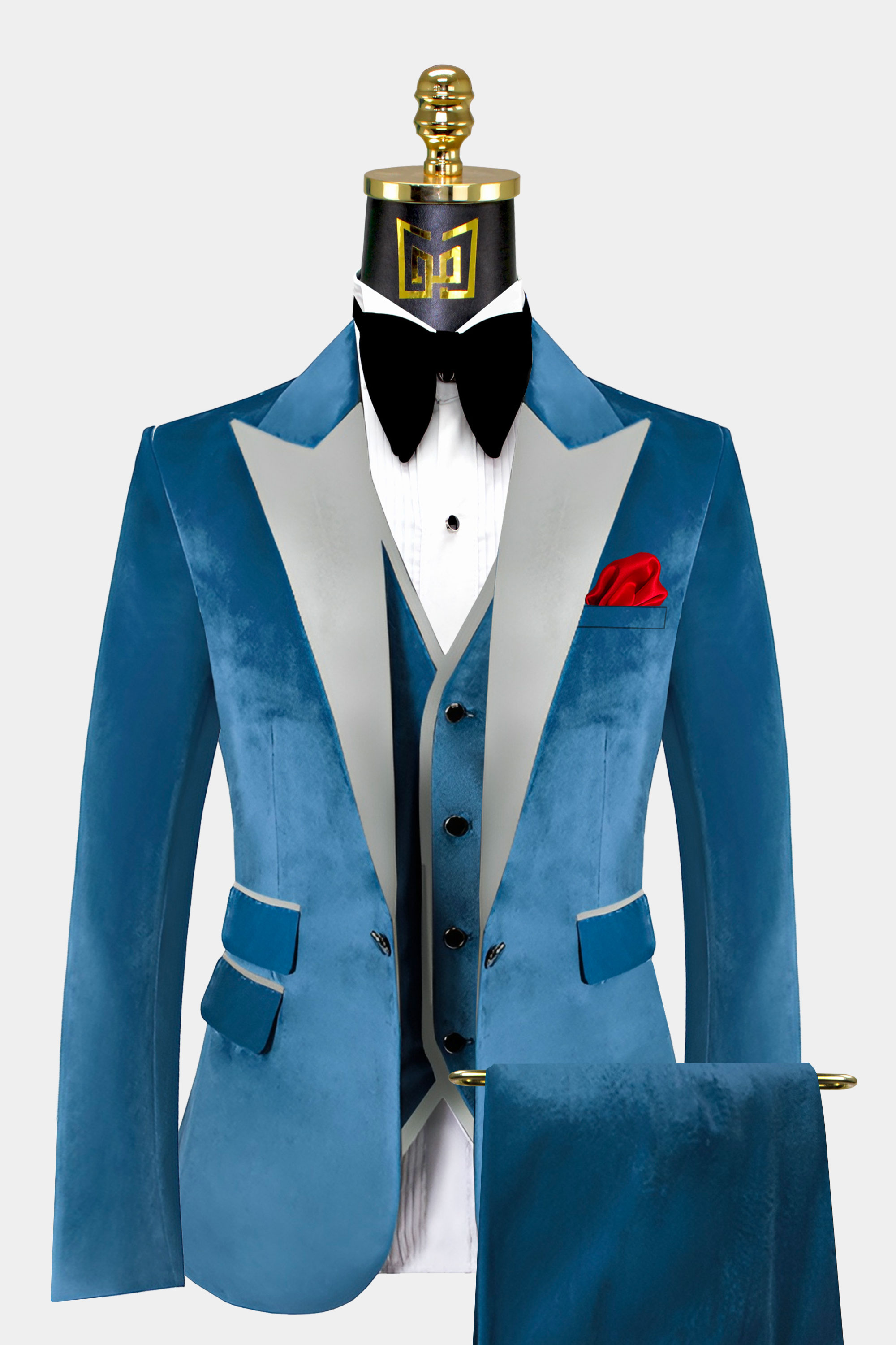 Navy suit with black on sale trim