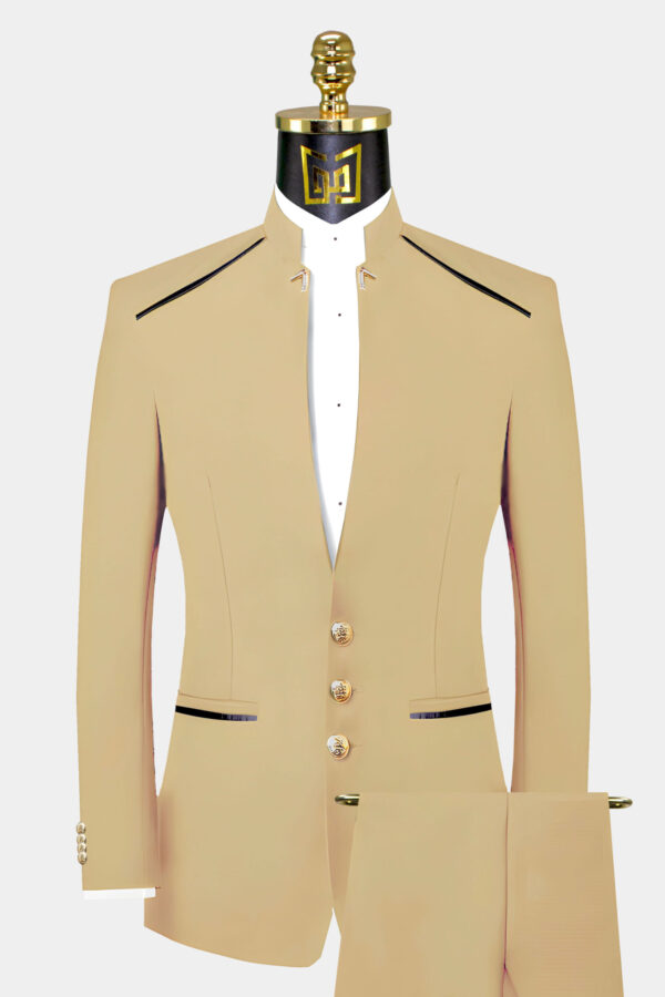 Yellow Mandarin Collar Suit | Gentleman's Guru