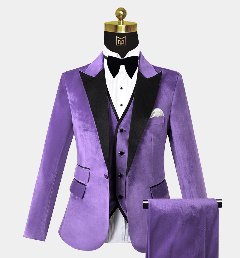 Men's purple wedding on sale suits