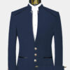 Navy Blue Mandarin Collar Suit | Gentleman's Guru