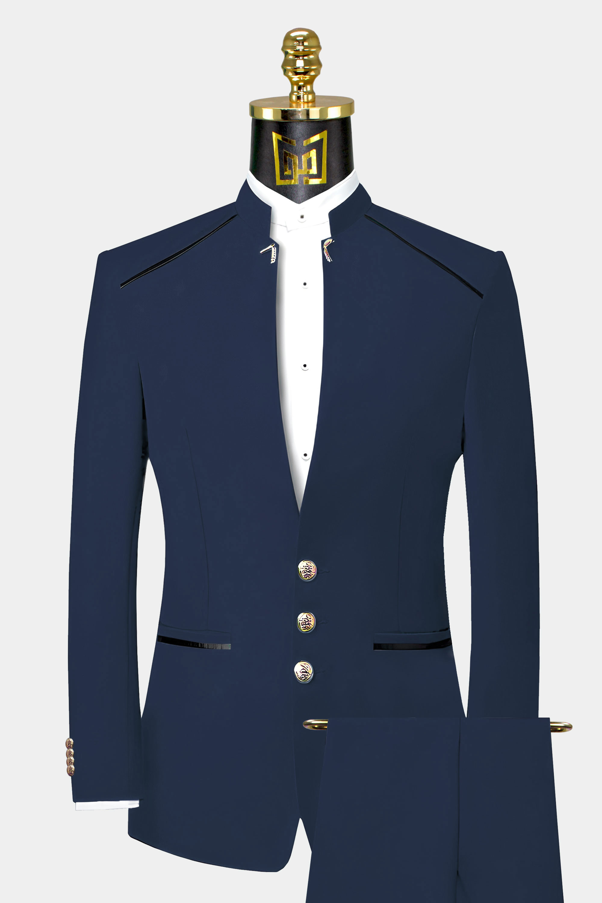 Navy blue and gold clearance suit jacket