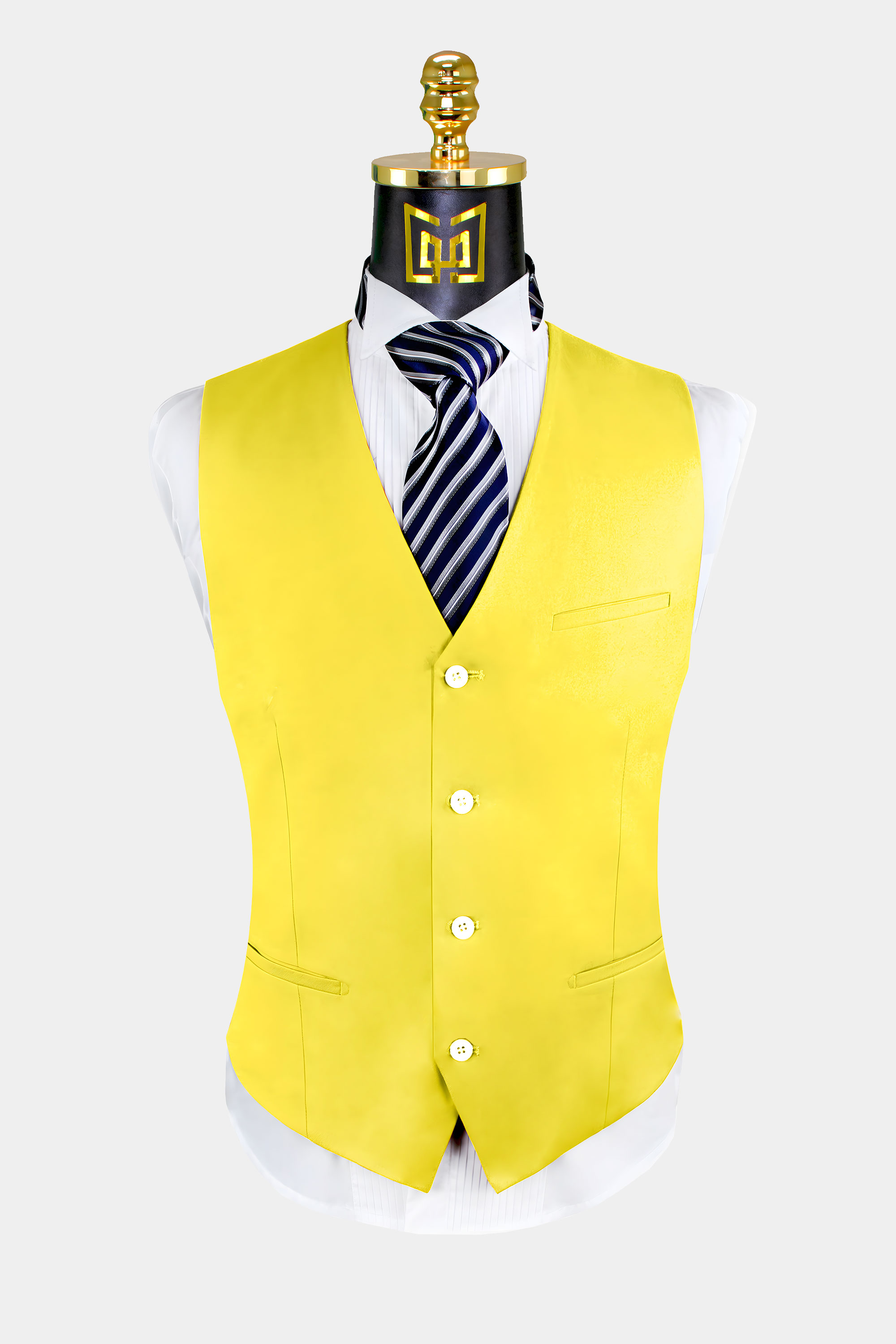 mustard suit vest