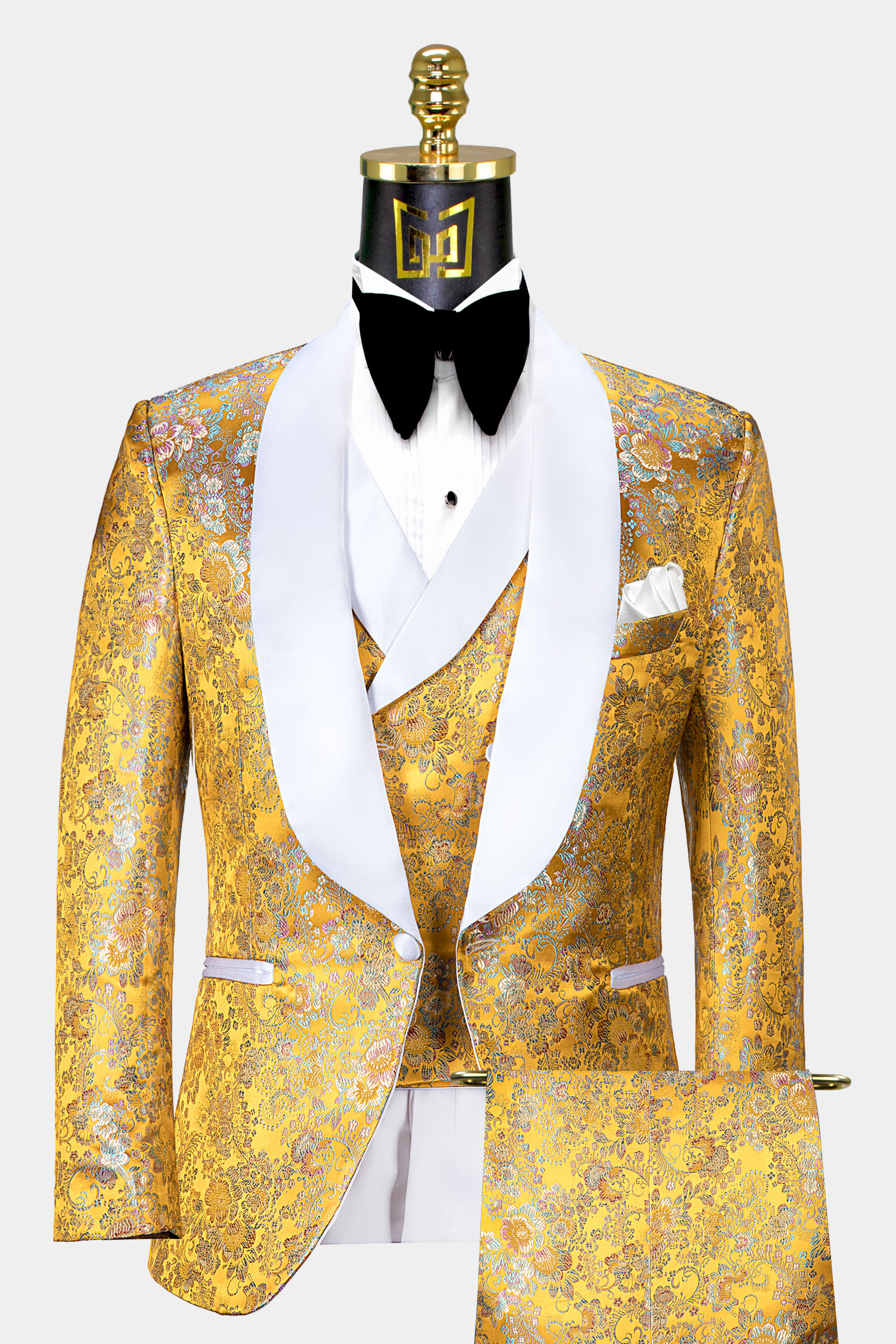 White and sales gold prom suits