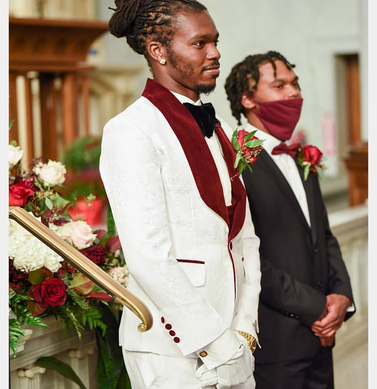 Red and white sales tuxedos for weddings