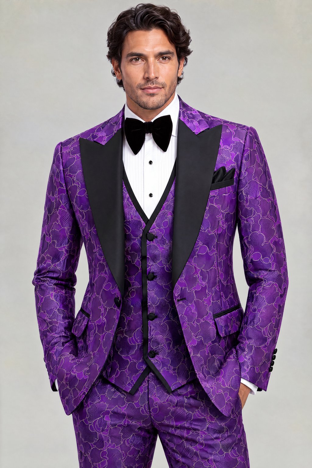 Dark Purple Tuxedo Gray Studio Thumbnail from Gentlemansguru.com