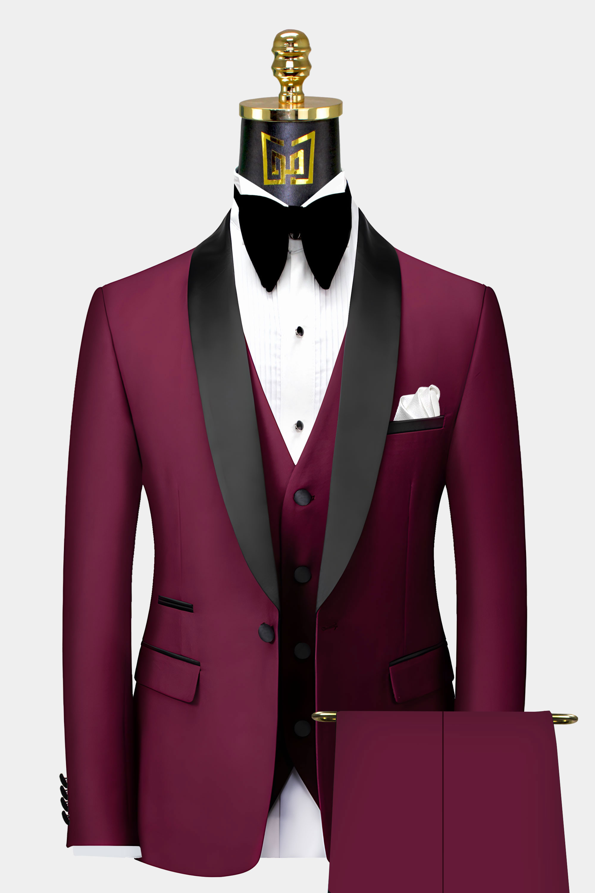 Groomsmen burgundy outlet suit