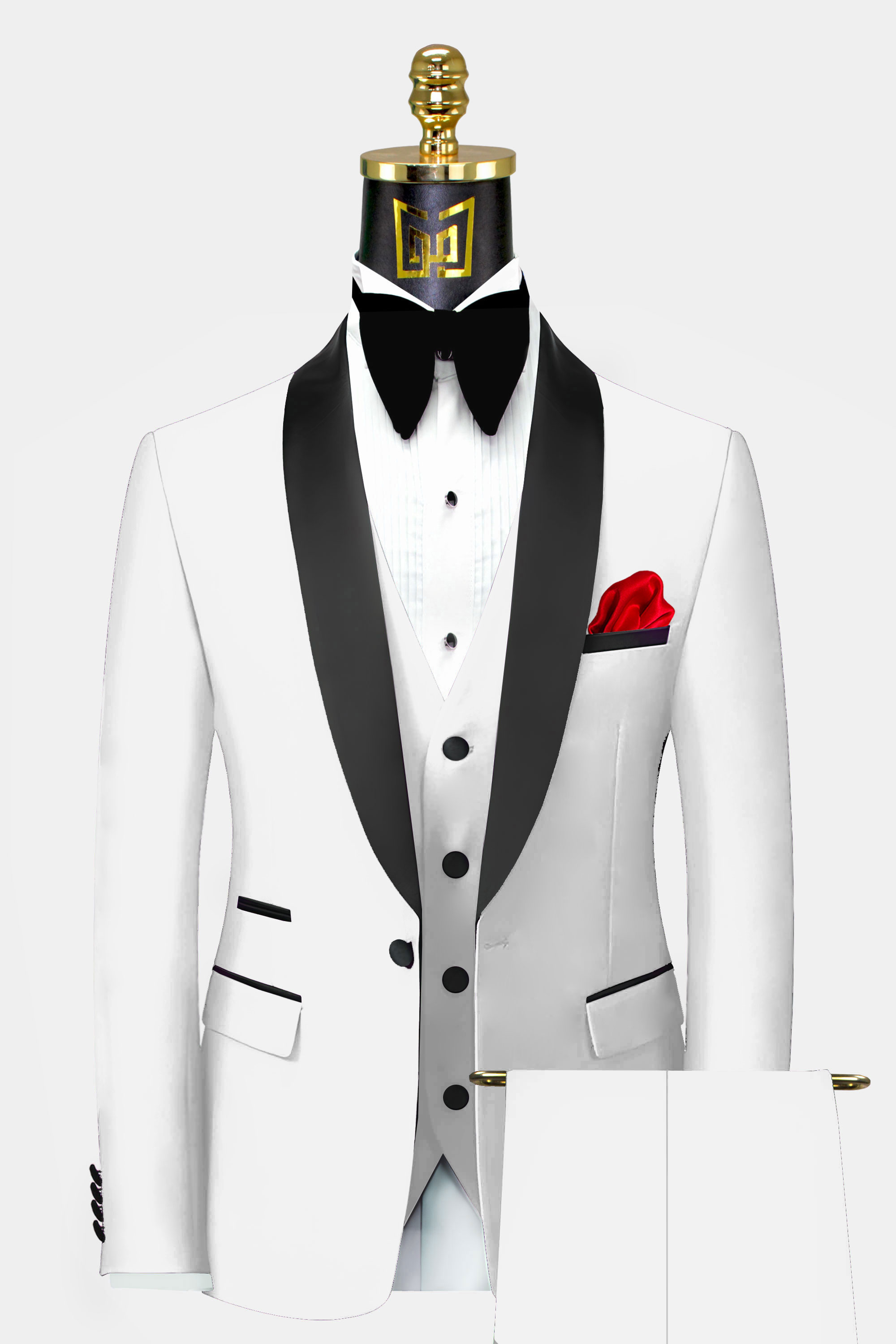 Black and store white prom suit