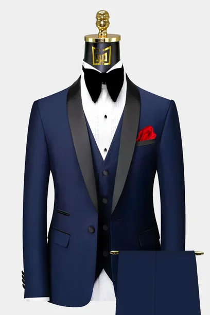 Royal Blue Tuxedo with Black Lapel
