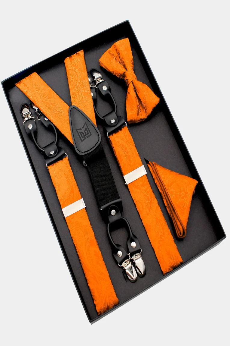 Gentleman's Guru Brown Button End Suspenders