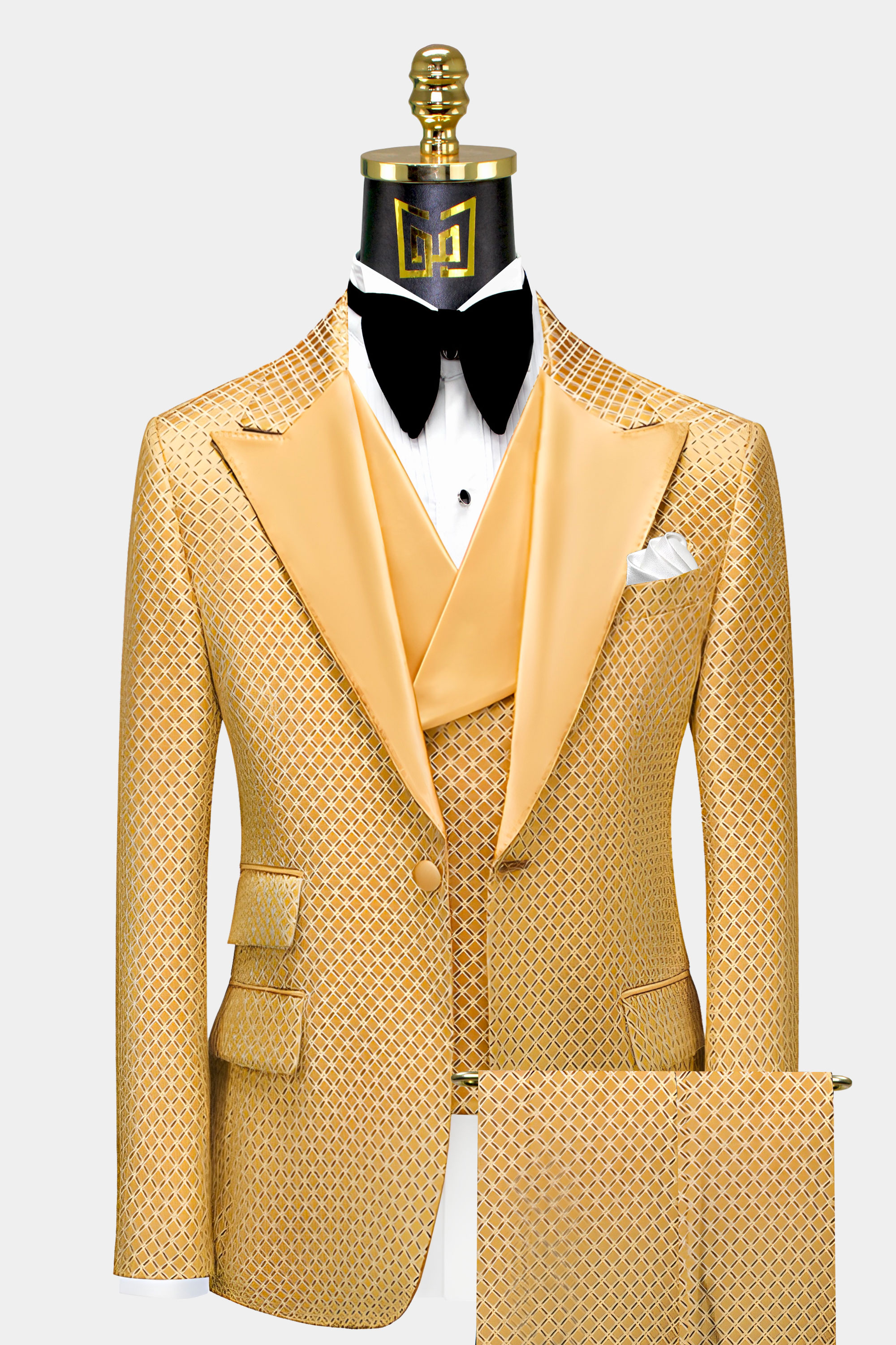 gold tuxedo dress