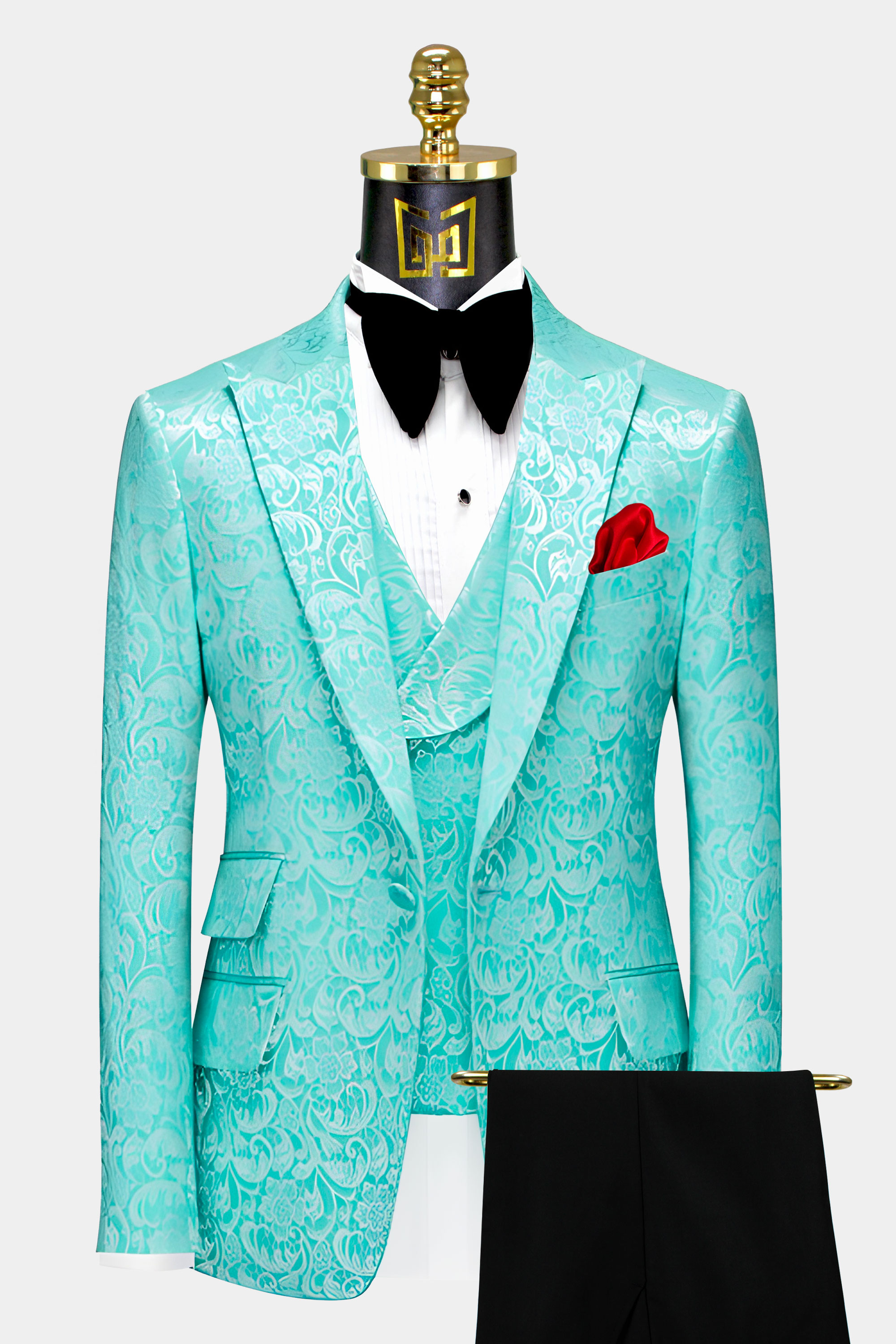 White and 2025 turquoise tuxedo