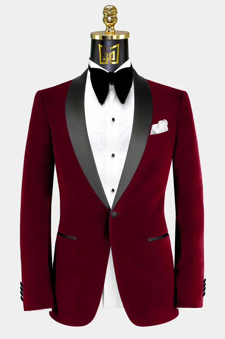 2020 Wedding Trends: Red Velvet Suit Mens Wedding, Giorgenti