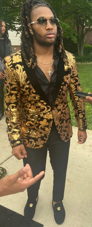 Gold velvet tuxedo sales jacket