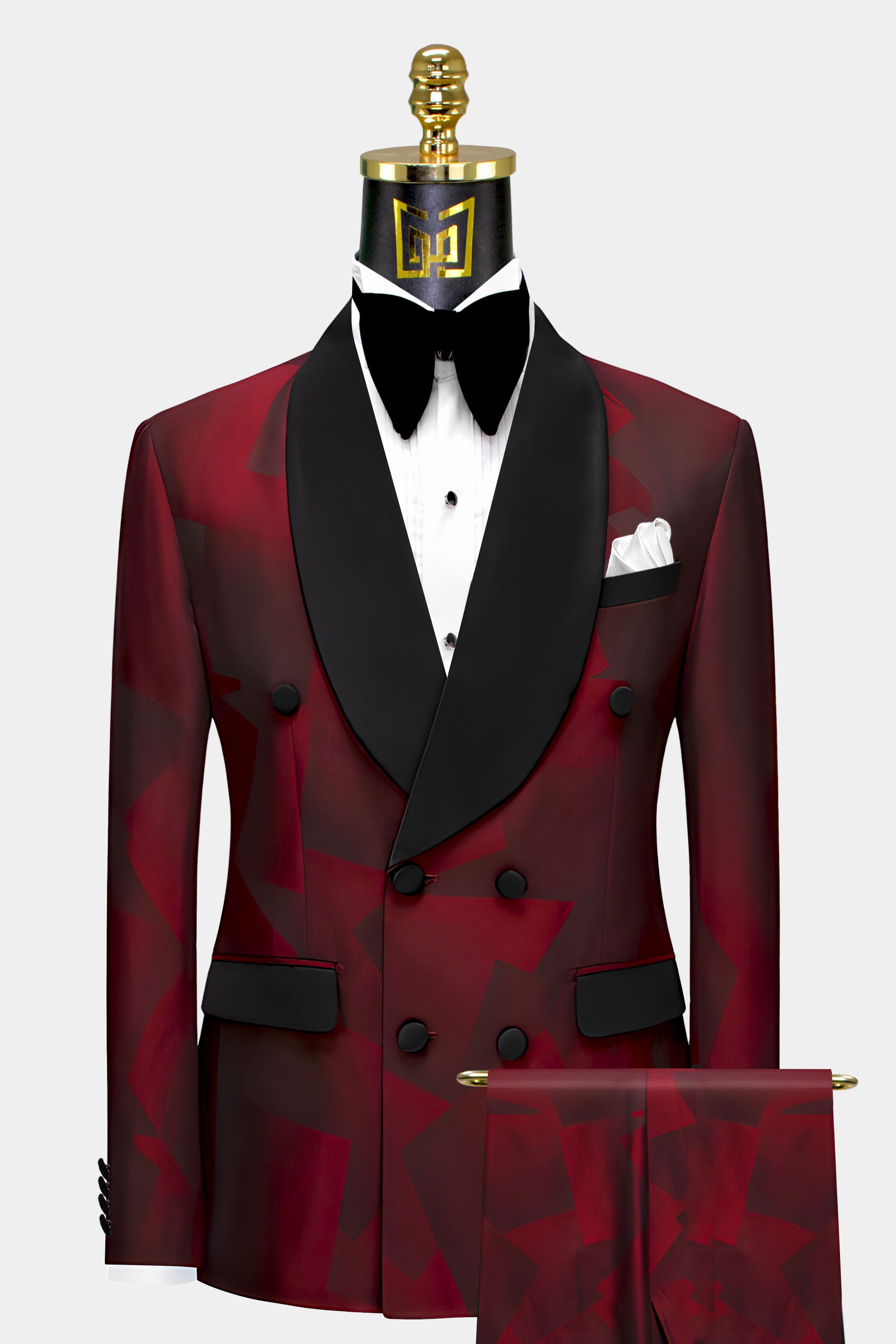 Burgundy 3 Piece Striped Groom Tuxedo Best Men Formal Business Wedding Prom Suit 