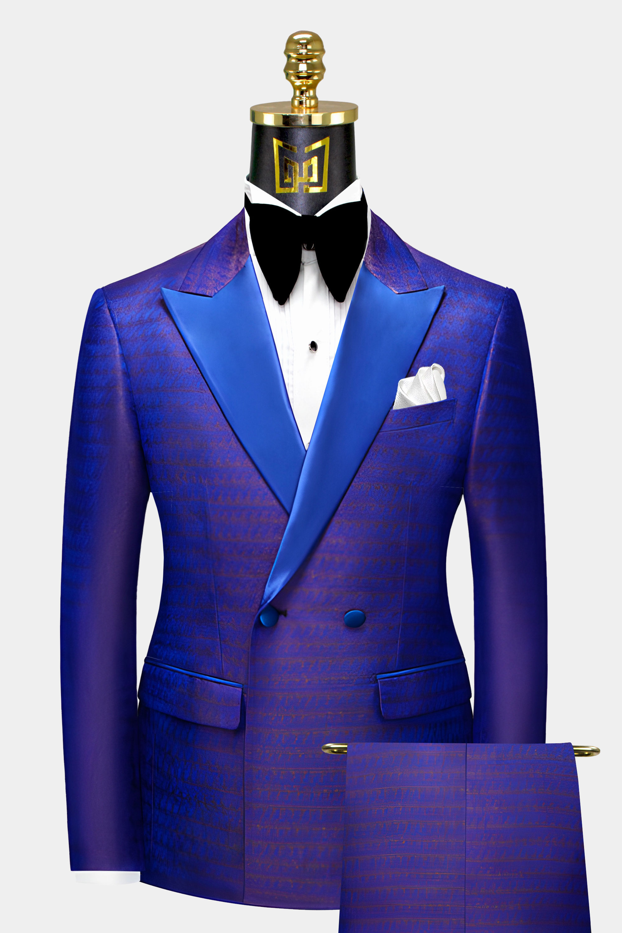 Double Breasted Royal Blue Velvet Tuxedo Jacket