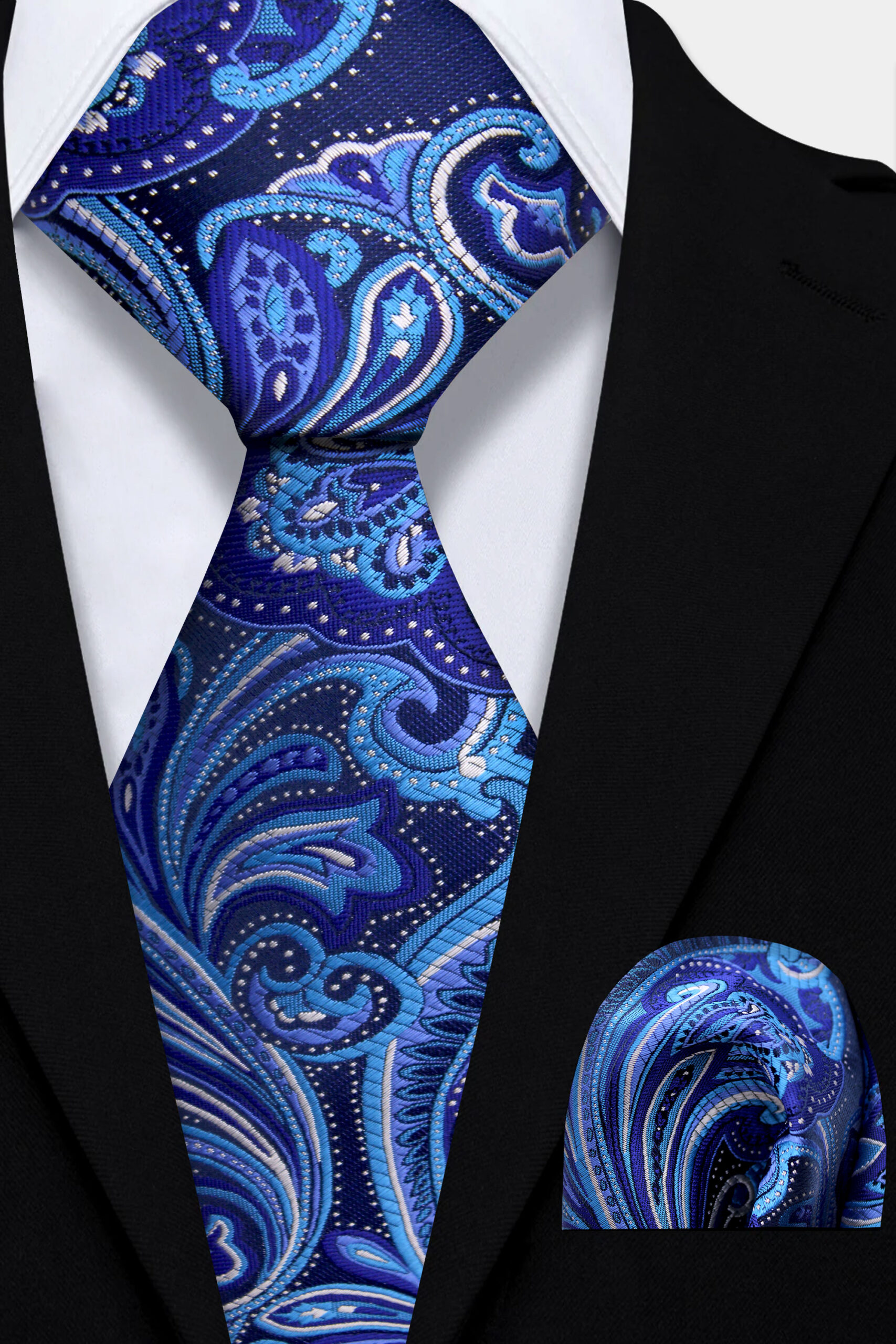 Solid Color Formal Necktie and Pocket, Square Tie Clip Sets