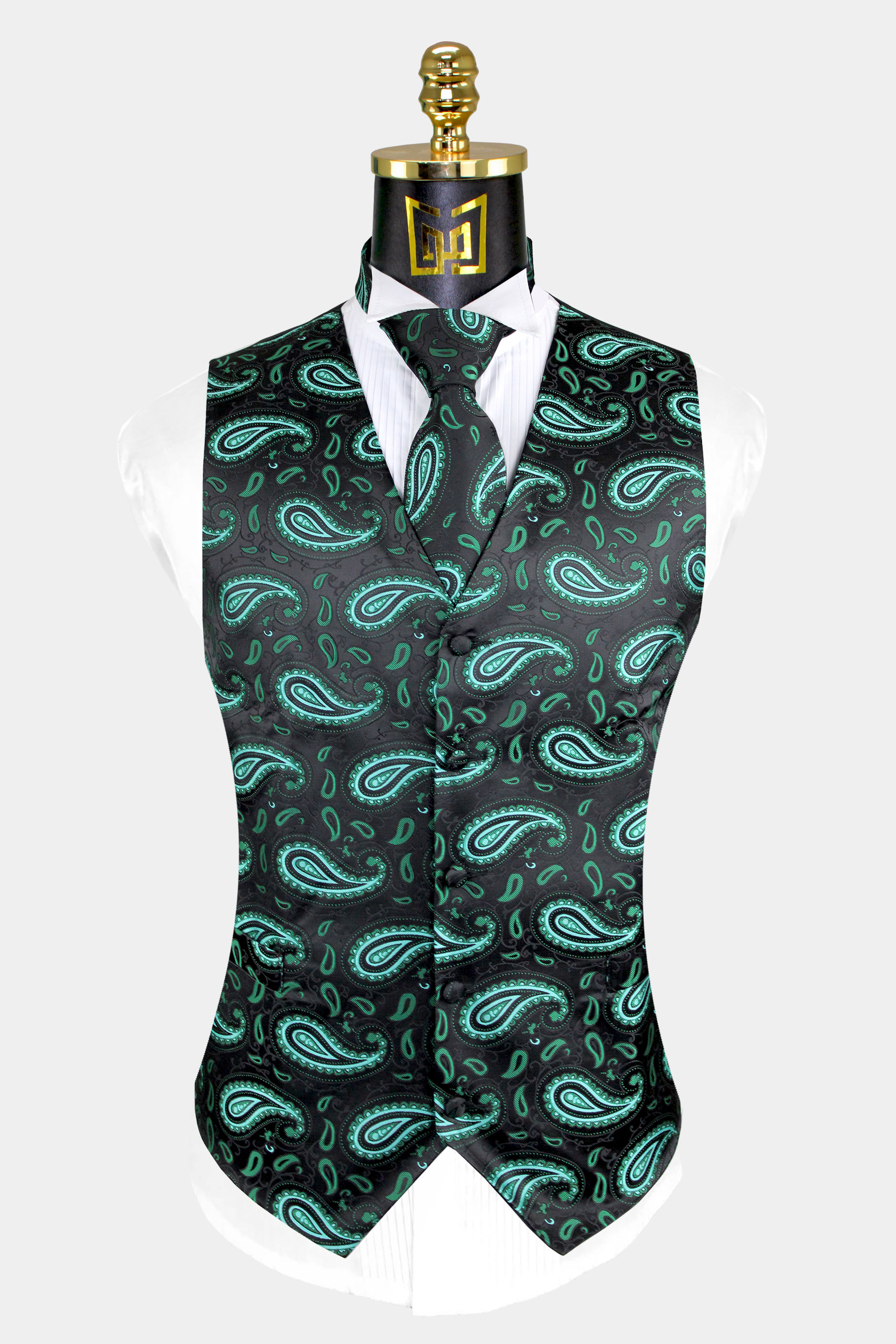 Black Paisley Vest and Tie Set Gentleman s Guru