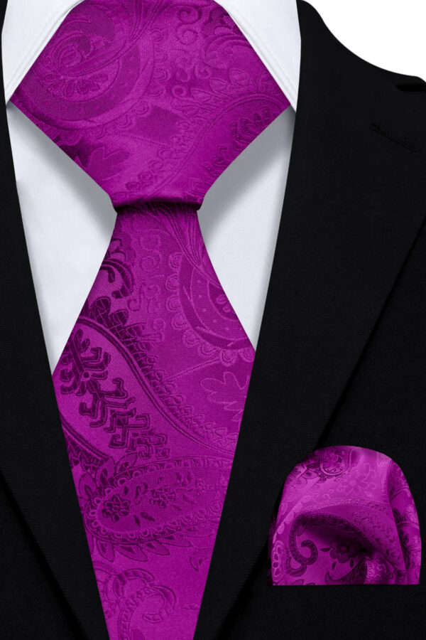 Cravate En Soie IKE BEHAR - Motif Floral Iridescent Violet - Largeur 3,5 Pouces - Occasion