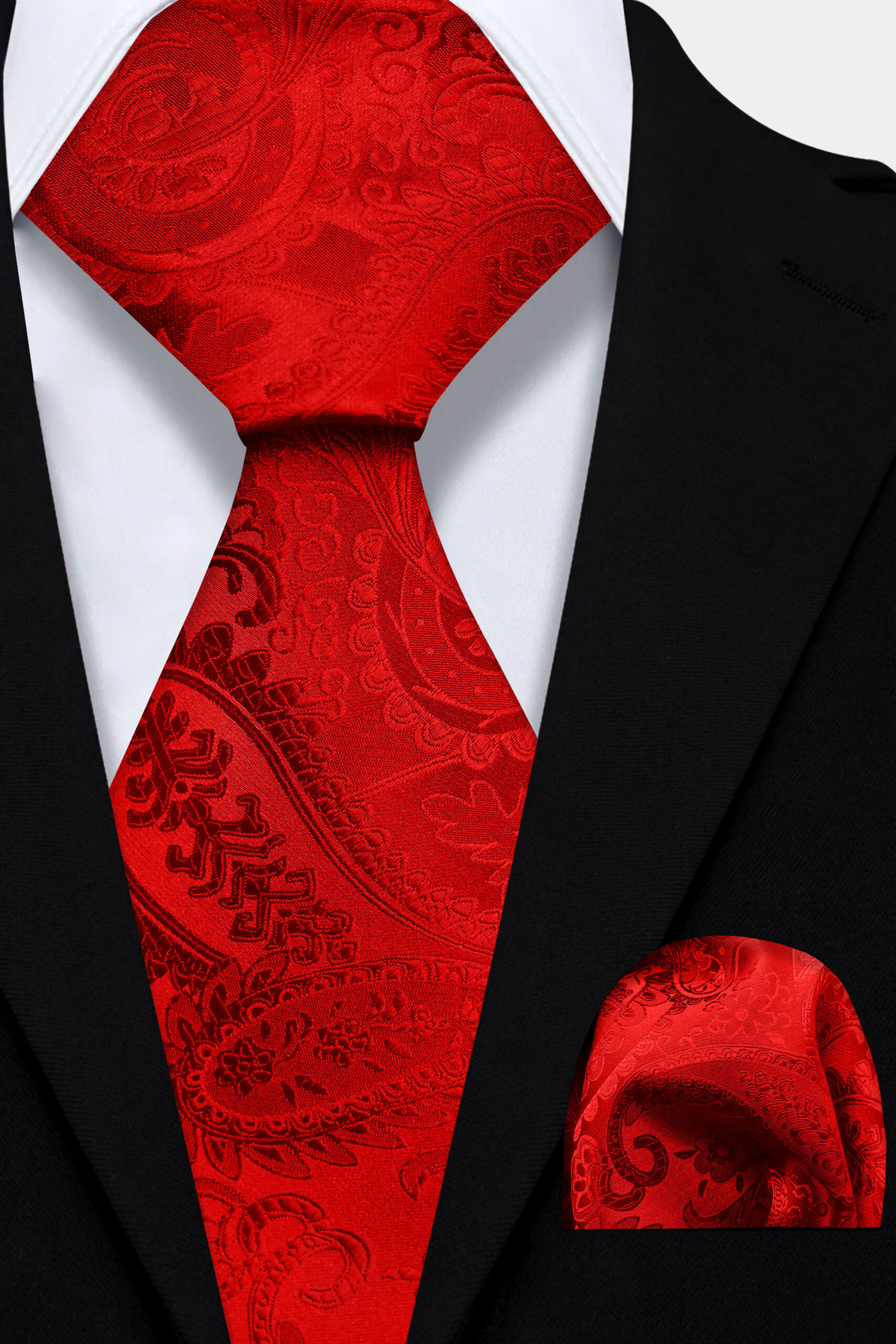 Red Paisley Tie and Pocket Square Set | Gentleman's Guru