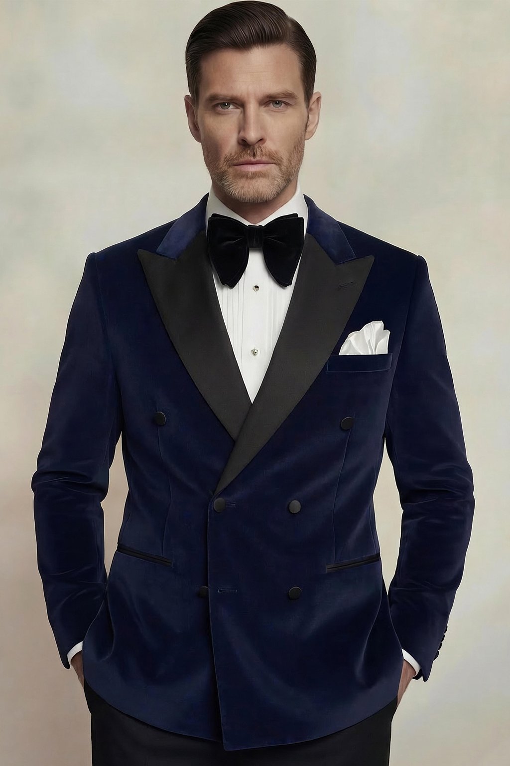 Mens-Double-Breasted-Midnight-Blue-velvet-Tuxedo-JAcket-Prom-Wedding-Suit-from-Gentlemansguru.com