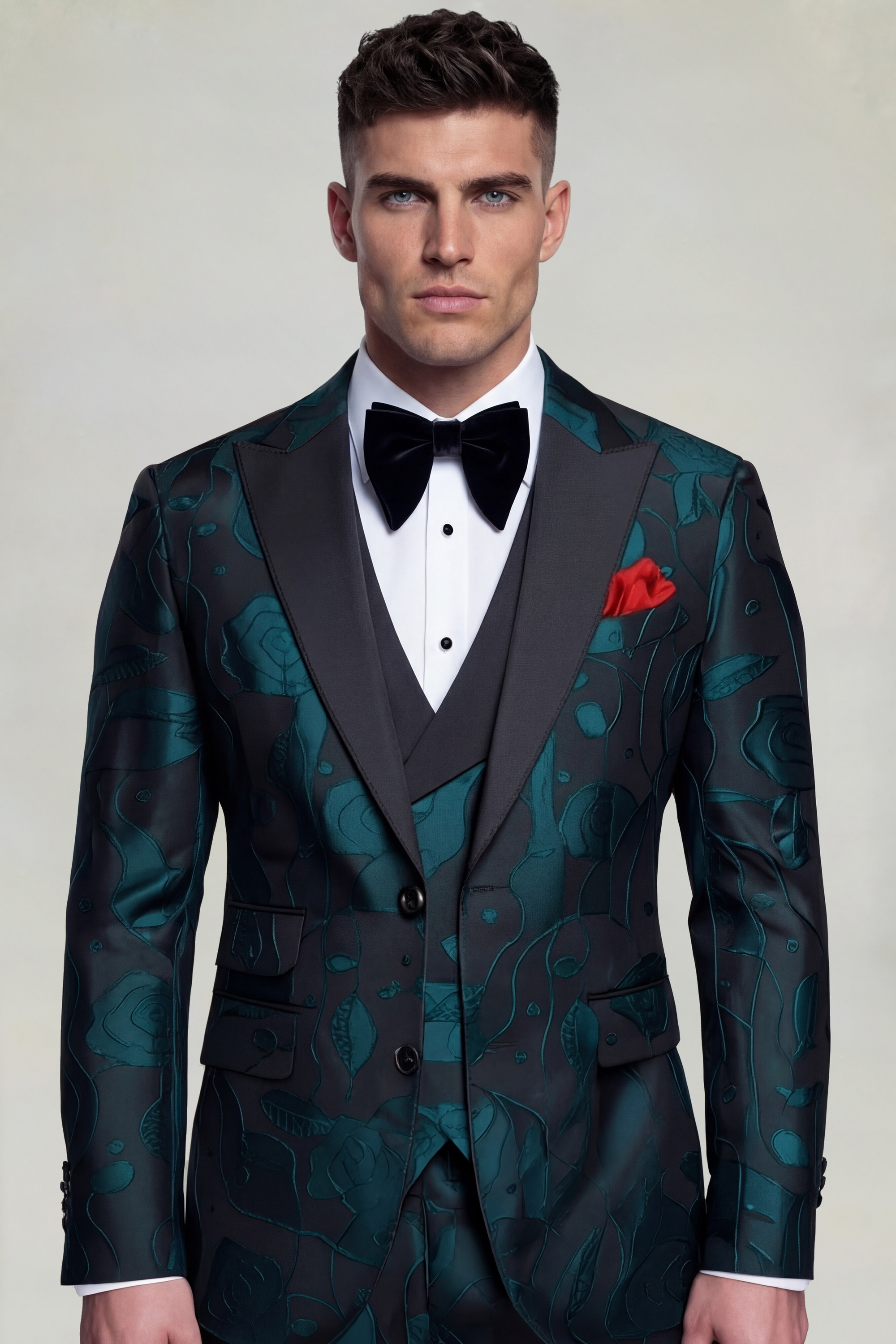 Teal Blue Mandarin Collar Suit | Gentleman's Guru
